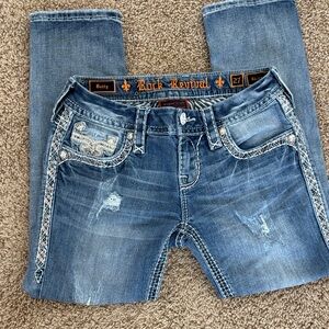 Rock Revival Women's Distressed Blue Jeans